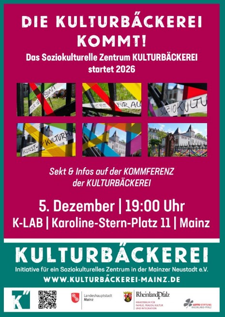 KOMMFERENZ - Sekt und Infos – die KULTURBÄCKEREI kommt!
