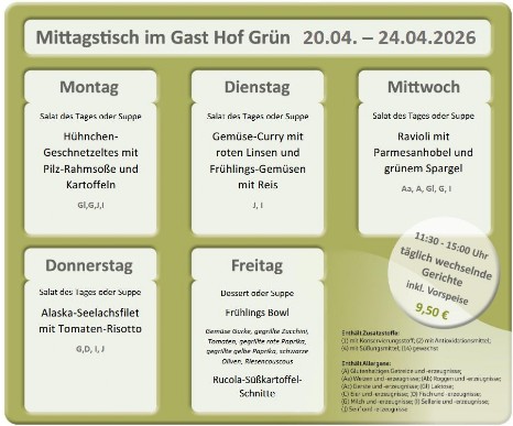 Mittagstisch im Gast Hof Grün